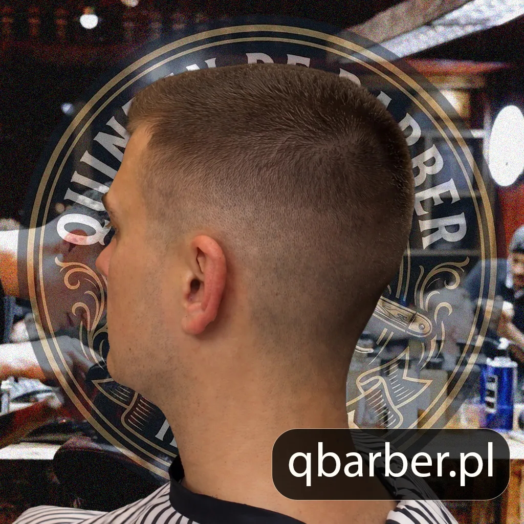 Buzz cut ze skin fade - widok z tyłu - Barber Quinten Gdańsk