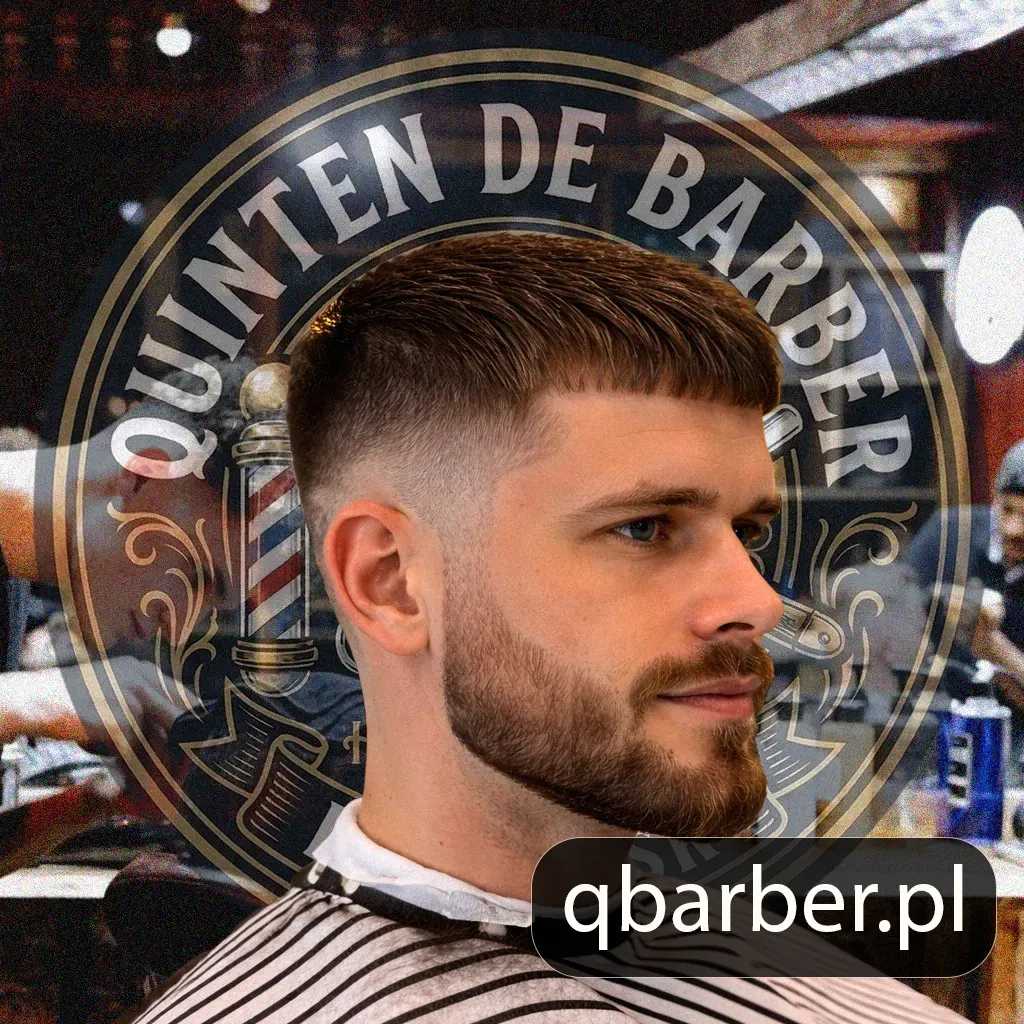 Comb over z low fade i brodą - Barber Quinten Gdańsk