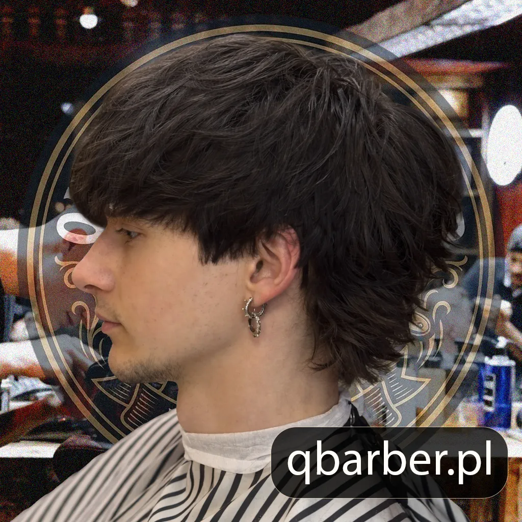 Nowoczesny mullet z kręconymi włosami - Barber Quinten Gdańsk