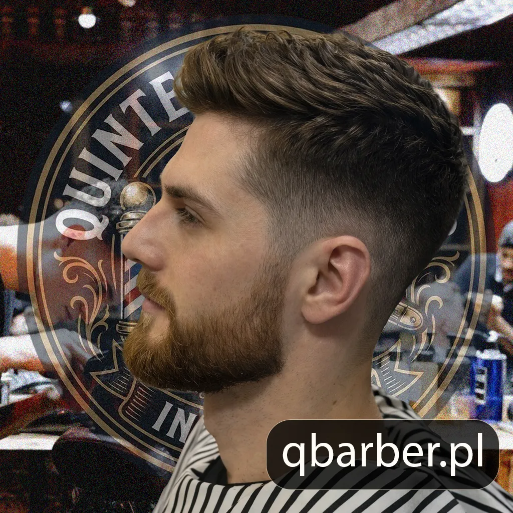 Teksturowany crop z fade i brodą - Barber Quinten Gdańsk